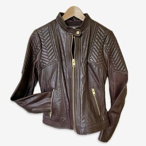 Michael Kors Leather Moto Jacket